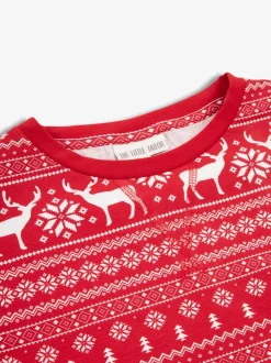 Pyjama's|Loungewear|The Little Tailor - kerstpyjama met rendier Rood