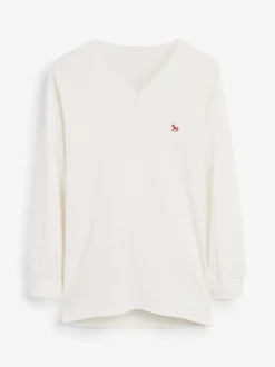 Pyjama's|The Little Tailor - kerstpyjama voor heren met rendier en fairisle-patroon Rood