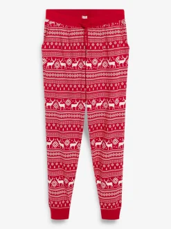 Pyjama's|The Little Tailor - kerstpyjama voor heren met rendier en fairisle-patroon Rood