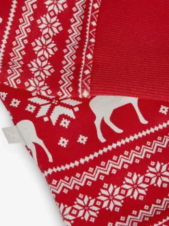 Nachtkleding En Pyjama's|Pyjama's|The Little Tailor - Kids Rendier kerstmis fair isle-patroon 100% katoen alles-in-één Rood