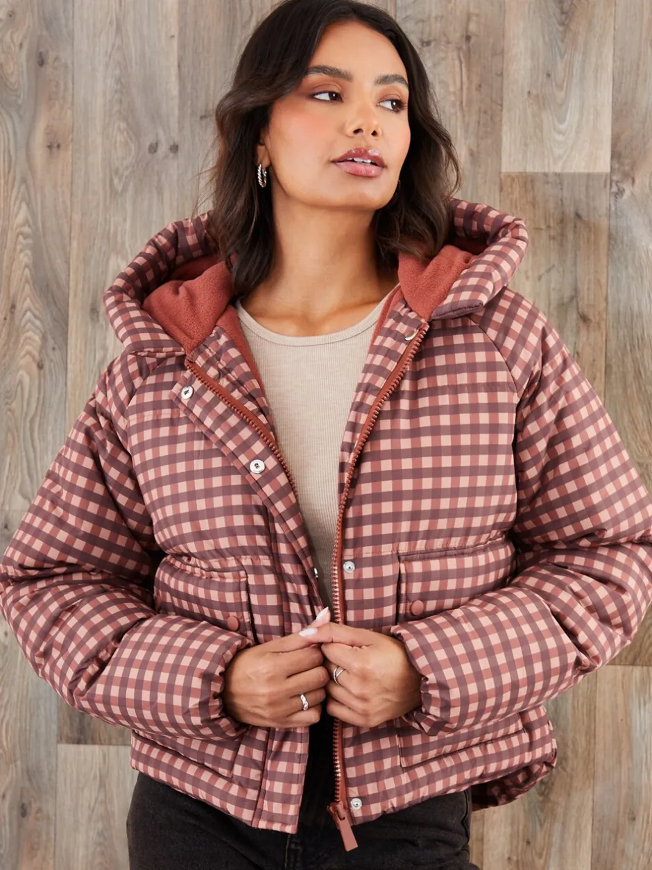 Jassen En Jacks|Threadbare - - Gewatteerd jack met capuchon Rood