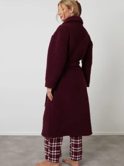 Badjassen*Threadbare - Cosy Borg Dressing Gown Rood