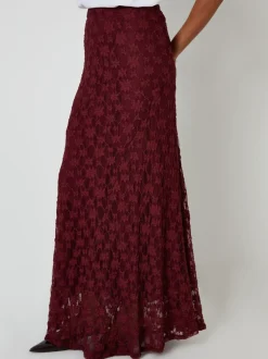 Rokken*Threadbare - Pull On Lace Maxi Skirt Rood