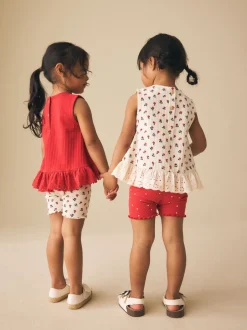 Tops|Sets En Combisets*Next - Set van 2 hemdjes en shorts (3mnd -7jr) Rood / Wit
