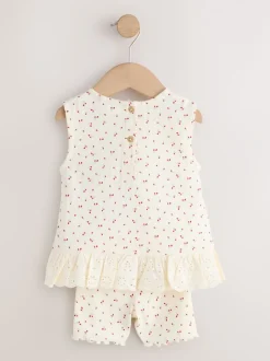 Tops|Sets En Combisets*Next - Set van 2 hemdjes en shorts (3mnd -7jr) Rood / Wit