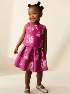 Shorts En Rokken|Next Rood bloemmotief - Set van scuba top en rok (3mnd -7jr)
