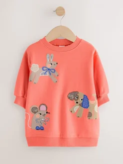 Truien En Breisels|Jurken|Next - Relaxte sweaterjurk (3mnd-7jr) Rood figuurtjes