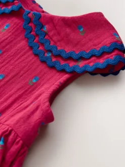 Jurken|Jurken*Next Rood gebloemd - Ric Rac Collar Dress (3mths-8yrs)