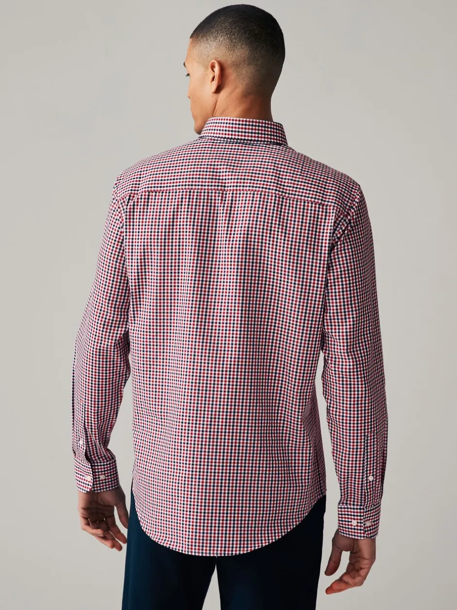 Shirts*Next Rood geruit - Eenvoudig te strijken Oxford-overhemd met knopen en standaard pasvorm