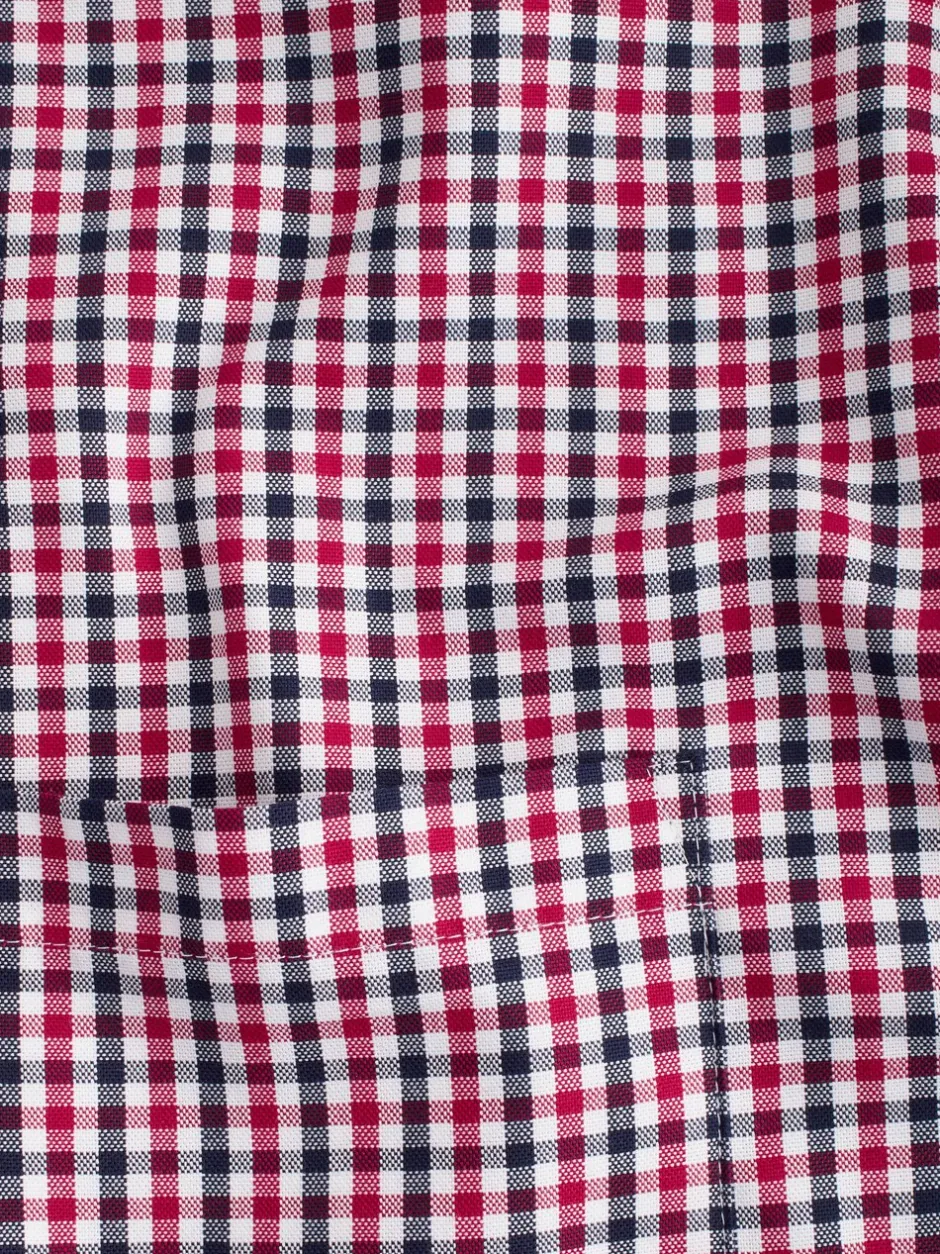 Shirts*Next Rood geruit - Eenvoudig te strijken Oxford-overhemd met knopen en standaard pasvorm