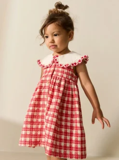 Jurken|Jurken*Next - Zomerjurk met kraag (3mnd -7jr) Rood geruit