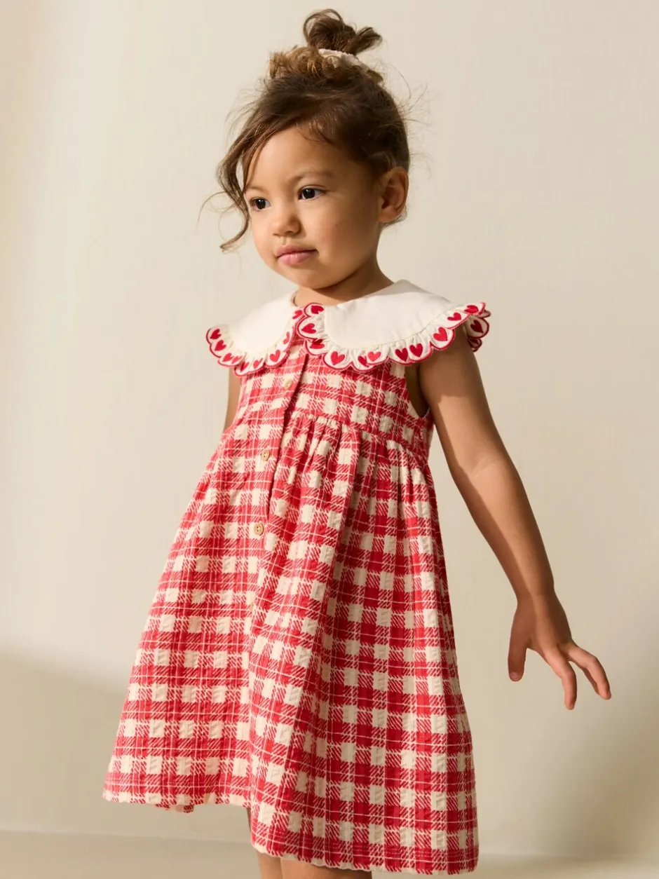 Jurken|Jurken*Next - Zomerjurk met kraag (3mnd -7jr) Rood geruit