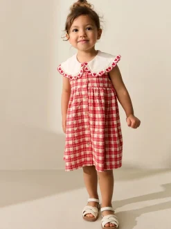 Jurken|Jurken*Next - Zomerjurk met kraag (3mnd -7jr) Rood geruit