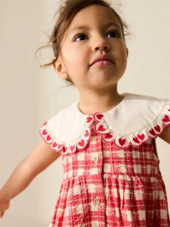 Jurken|Jurken*Next - Zomerjurk met kraag (3mnd -7jr) Rood geruit