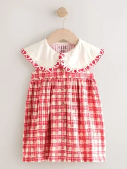 Jurken|Jurken*Next - Zomerjurk met kraag (3mnd -7jr) Rood geruit