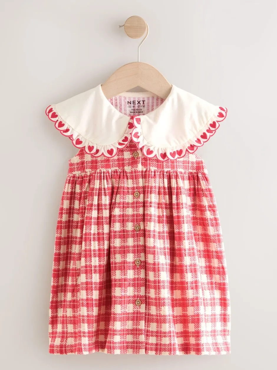 Jurken|Jurken*Next - Zomerjurk met kraag (3mnd -7jr) Rood geruit