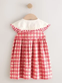 Jurken|Jurken*Next - Zomerjurk met kraag (3mnd -7jr) Rood geruit