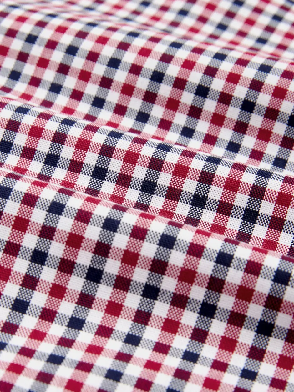 Shirts*Next Rood met gingham-ruitje - Strijvrij Oxford overhemd met korte mouwen en knopen