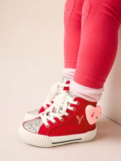 Sneakers*Next - Hoge sneakers Rood met hartjesprint