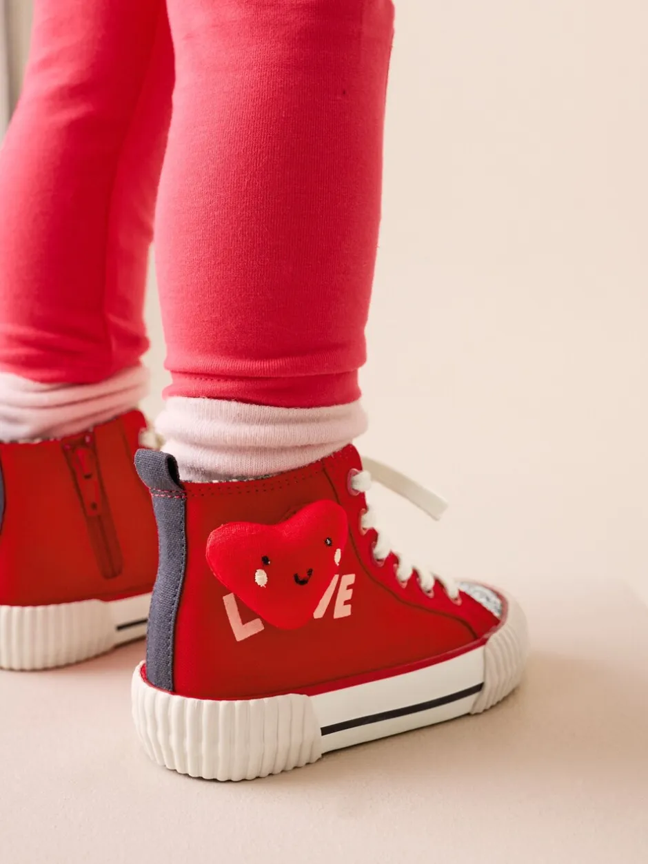 Sneakers*Next - Hoge sneakers Rood met hartjesprint