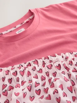 Pyjama's|Loungewear*Next Rood met hartjesprint - Pyjama met korte mouwen