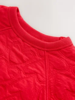 Sweaters En Hoody´S*Next - Quilted Sweatshirt (3-16yrs) Rood met hartjesprint