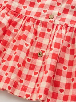 Jurken|Jurken*Next - Short Sleeve Cotton Dress (3mths-8yrs) Rood met hartjesprint