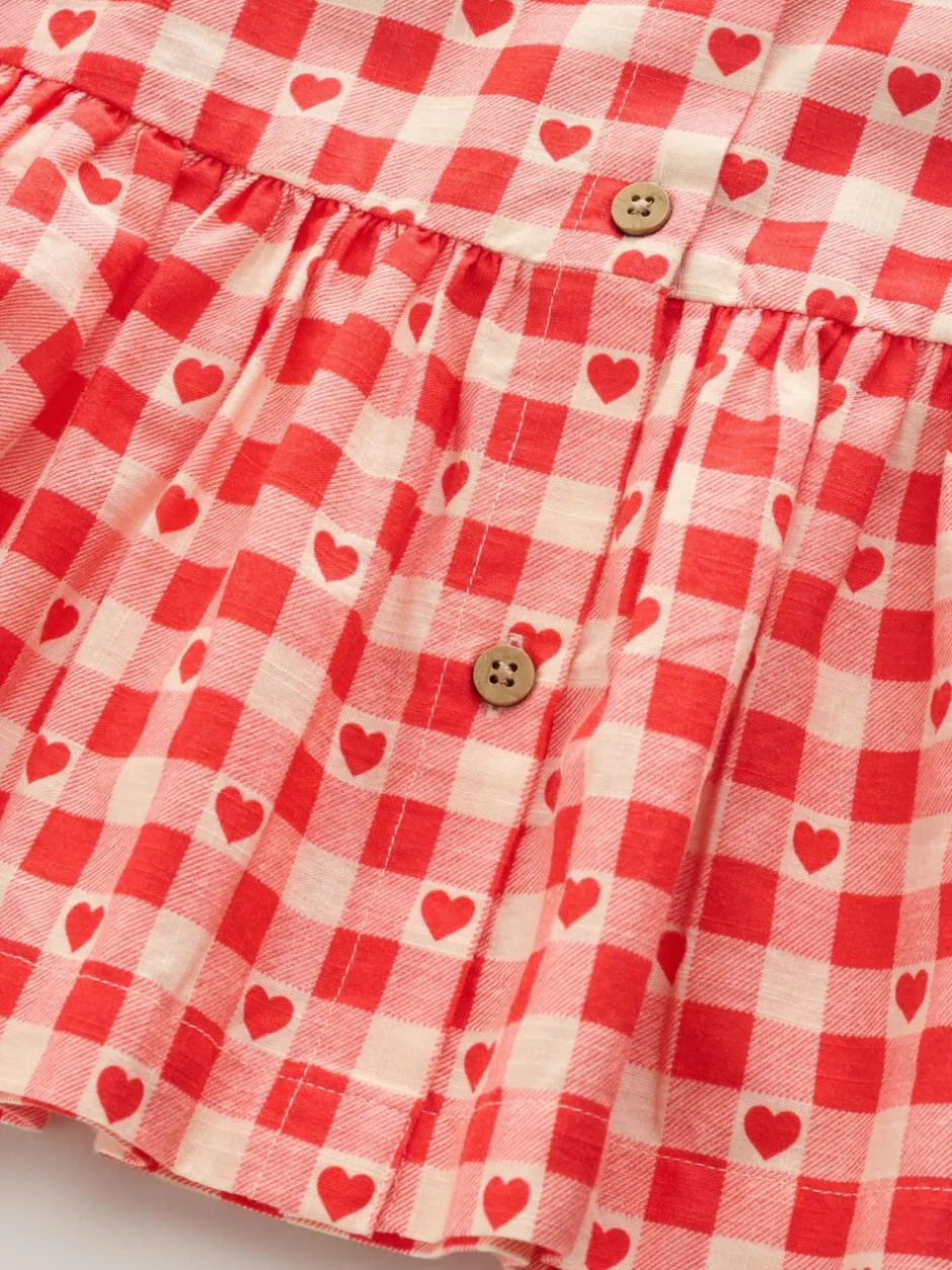 Jurken|Jurken*Next - Short Sleeve Cotton Dress (3mths-8yrs) Rood met hartjesprint