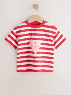 Tops|T-Shirts|Next - T-shirt met korte mouwen (3 mnd-7 jr) Rood met hartjesprint