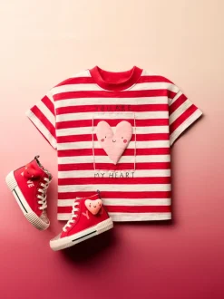 Tops|T-Shirts|Next - T-shirt met korte mouwen (3 mnd-7 jr) Rood met hartjesprint