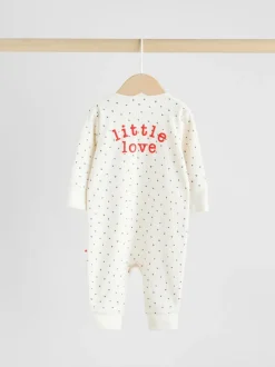 Multipacks|Babypakjes En Babypyjama's|Next Rood met hartjesprint - Verpakking van 3 babyslaappakjes met tweewegrits (0 mnd - 3 jr)
