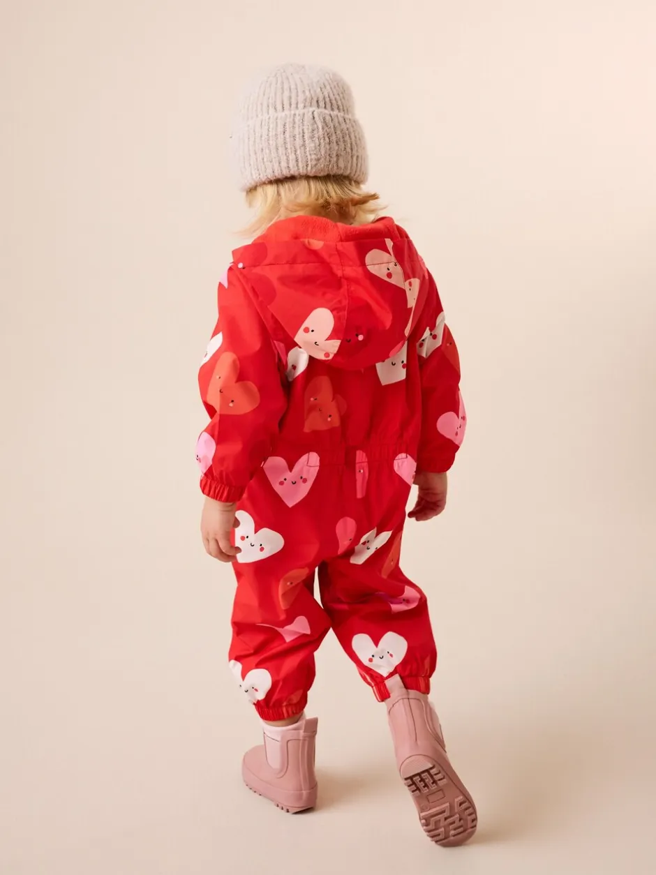 Jassen, Jacks En Kinderwagenpakjes|Jassen En Jacks*Next - Waterbestendig regenpak met print (6 mnd-7 jr) Rood met hartjesprint