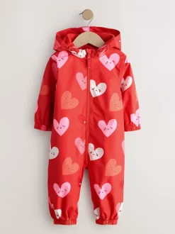 Jassen, Jacks En Kinderwagenpakjes|Jassen En Jacks*Next - Waterbestendig regenpak met print (6 mnd-7 jr) Rood met hartjesprint