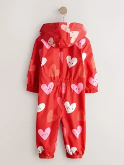Jassen, Jacks En Kinderwagenpakjes|Jassen En Jacks*Next - Waterbestendig regenpak met print (6 mnd-7 jr) Rood met hartjesprint