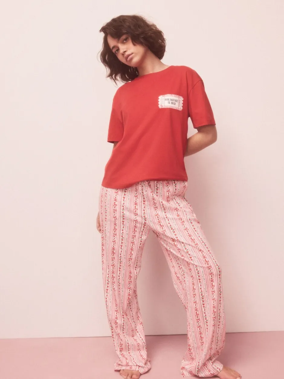 Pyjama's|Alle Nacht- En Loungekleding|Next Rood met print - Pyjama met korte mouwen