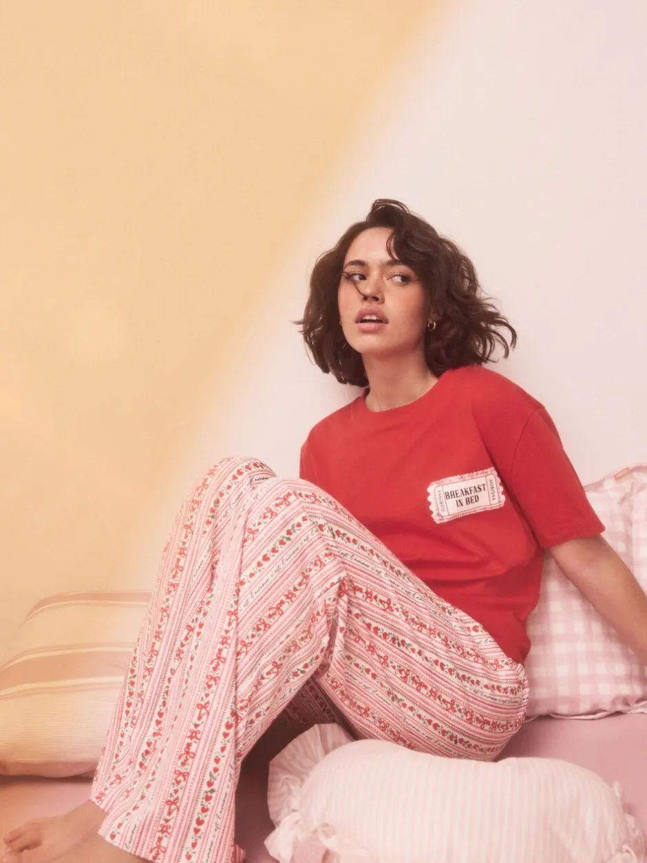 Pyjama's|Alle Nacht- En Loungekleding|Next Rood met print - Pyjama met korte mouwen