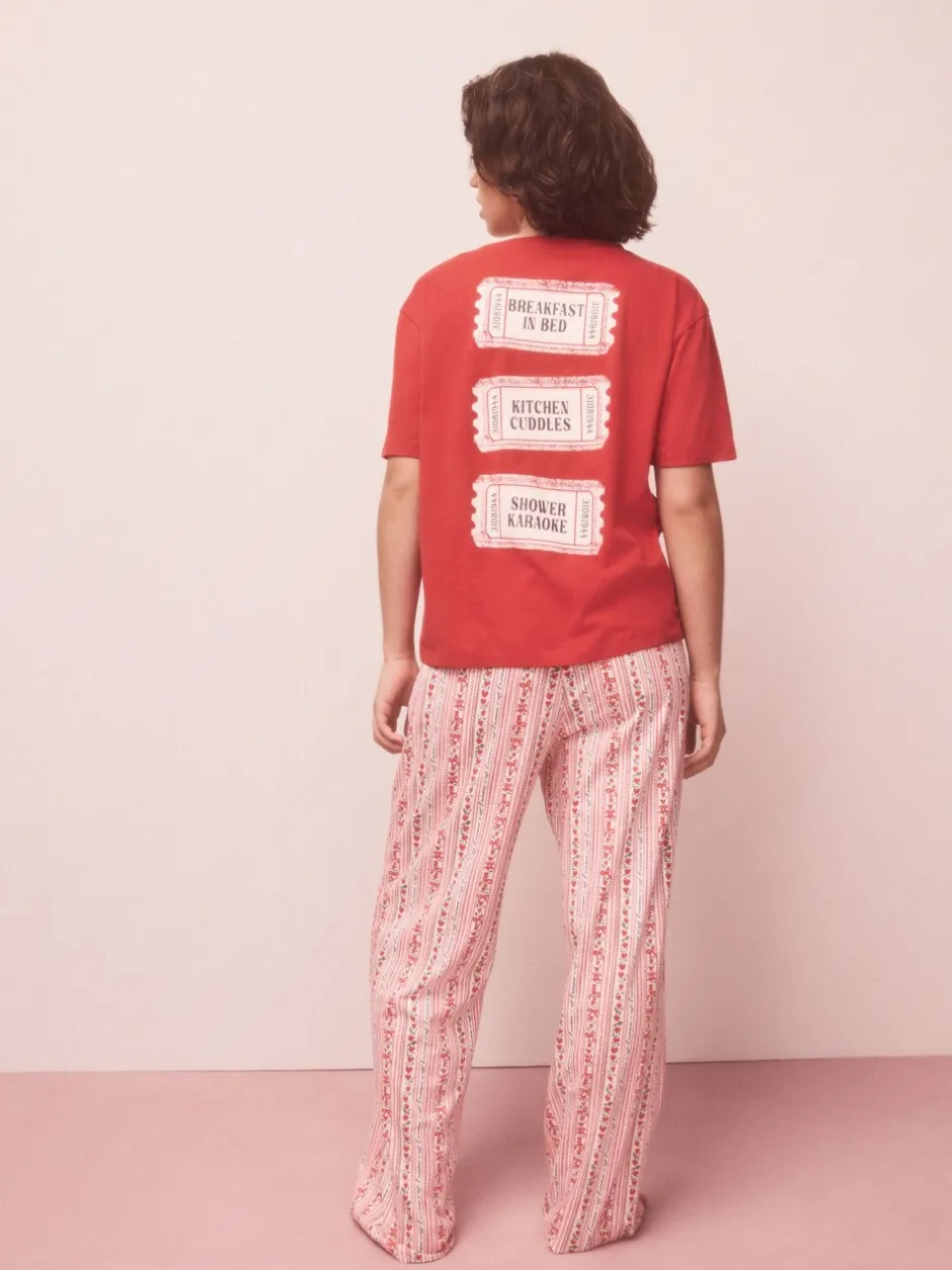 Pyjama's|Alle Nacht- En Loungekleding|Next Rood met print - Pyjama met korte mouwen