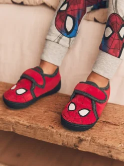 Pantoffels|Nachtkleding En Pyjama's|Next Rood Spiderman Marvel - Pantoffels met print, klittenbandsluiting en kuipzool