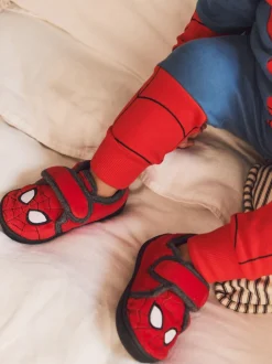 Pantoffels|Nachtkleding En Pyjama's|Next Rood Spiderman Marvel - Pantoffels met print, klittenbandsluiting en kuipzool