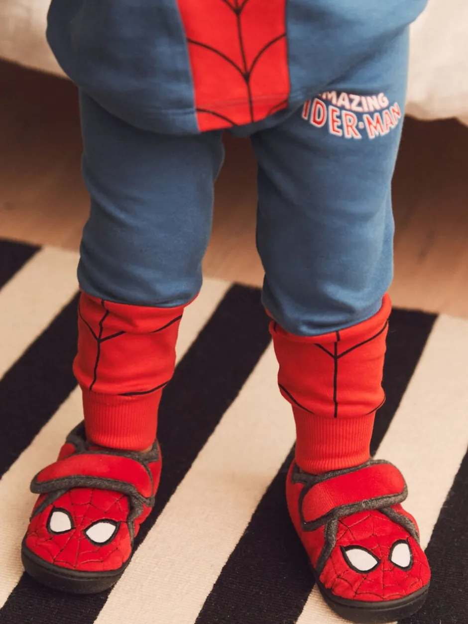 Pantoffels|Nachtkleding En Pyjama's|Next Rood Spiderman Marvel - Pantoffels met print, klittenbandsluiting en kuipzool