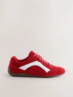 Sneakers*Next - Forever Comfort® Leather Slimsole Lace-Up Trainers Rood suède