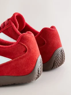 Sneakers*Next - Forever Comfort® Leather Slimsole Lace-Up Trainers Rood suède