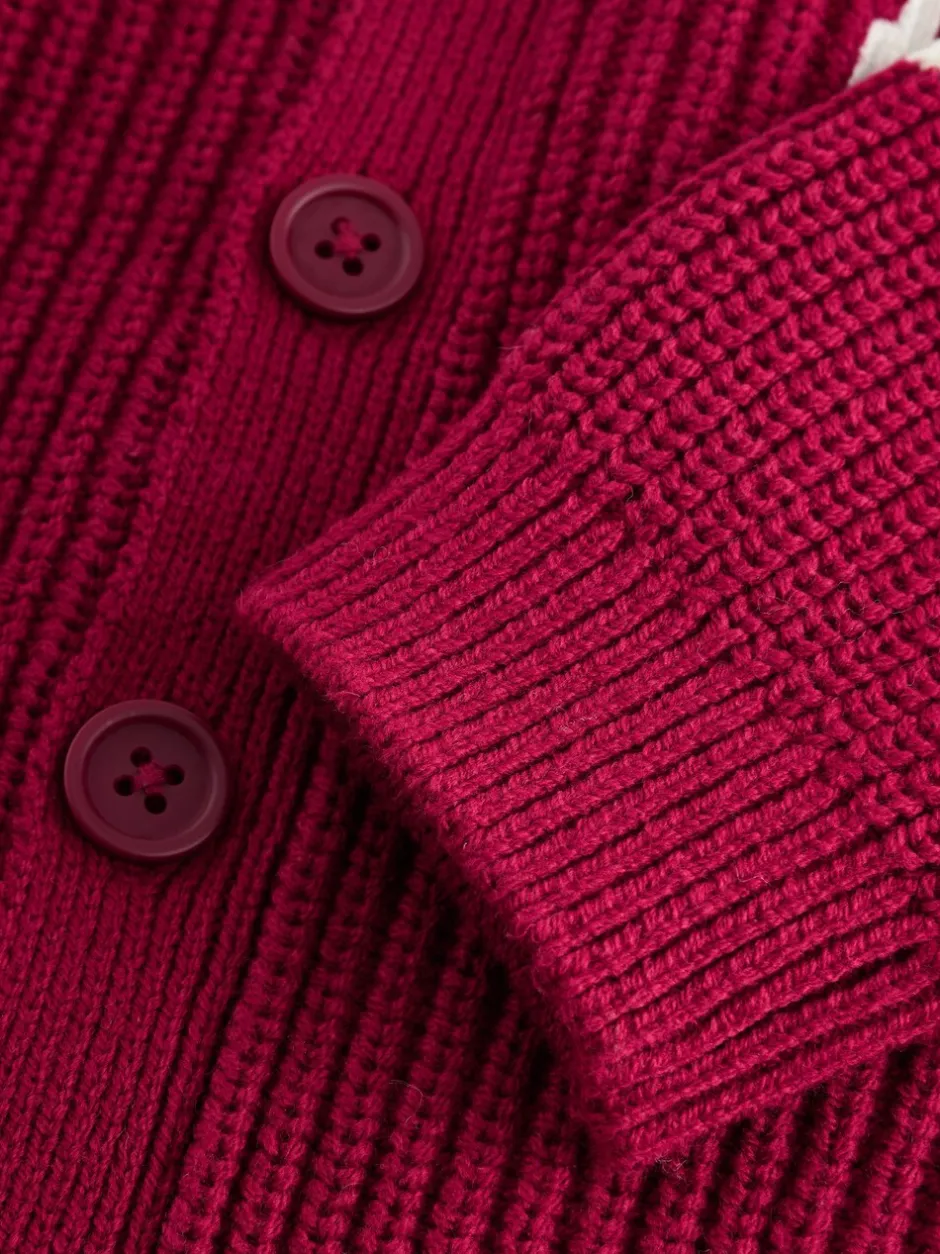 Truien En Breisels|Next Rood varsity - Vest met figuurtjes (3mnd-7jr)