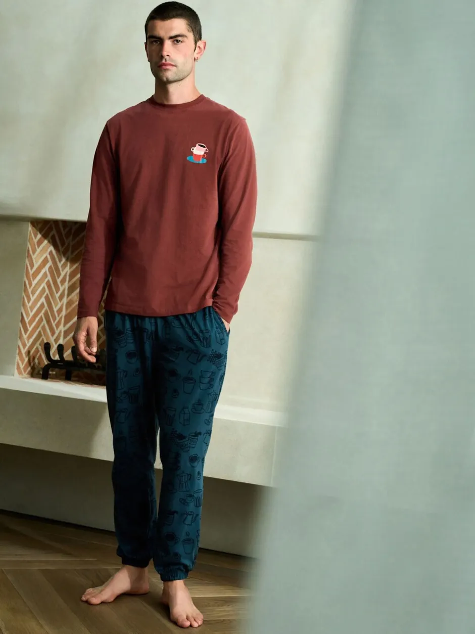 Pyjama's|Loungewear*Next - Graphic Long Sleeve Jersey Pyjamas Set Rood/blauw