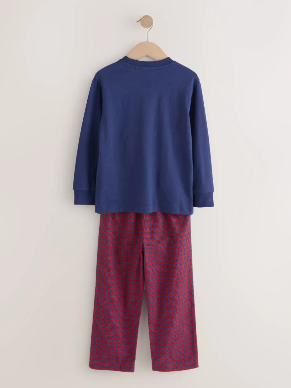 Pyjama's|Nachtkleding En Pyjama's|Next Rood/blauw - Set van 2 geweven geruite pyjama's met lange mouwen (3-16jr)