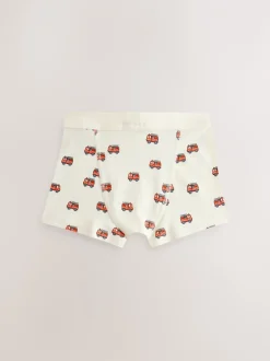 Ondergoed|Next - Verpakking van 7 boxershorts (1,5 - 12 jr) Rood/blauw met hulpvoertuigenprint