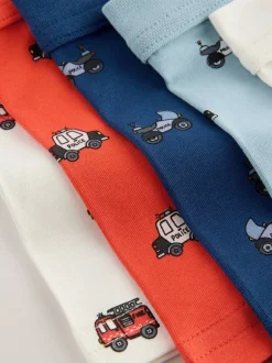Ondergoed|Next - Verpakking van 7 boxershorts (1,5 - 12 jr) Rood/blauw met hulpvoertuigenprint