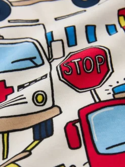 Pyjama's|Nachtkleding En Pyjama's*Next Rood/blauw met hulpvoertuigenprint - Mini Knusse Pyjama's 3 Set (9mnd-10jr)