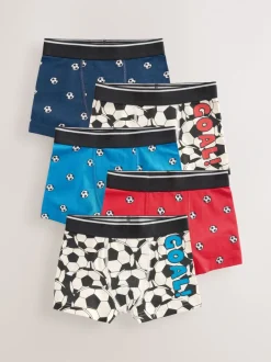 Ondergoed*Next - Junior karakter trunks 5 verpakking (1,5-16jr) Rood/blauw voetbal