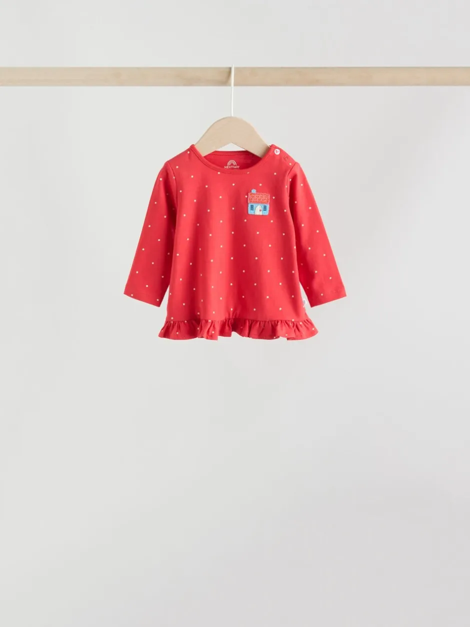 Tops|Sets En Combisets|Next Rood/blauw/crème - 6 -delige set van top met lange mouwen en leggings (0mnd -3jr)